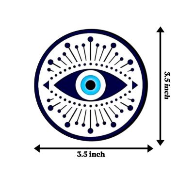 Set of 4 Evil Eye Wooden Coaster for Home, Bar, and Kitchen Decor | Ideal for Dining Tables and Meaningful Gifts